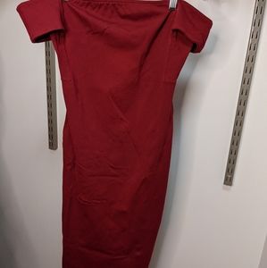 Maroon off shoulder dress